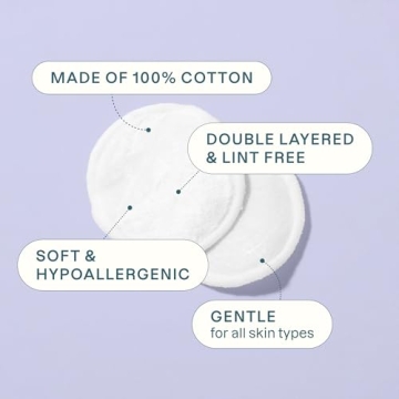Cliganic Premium Cotton Rounds (300 Count) - Hypoallergenic Pads