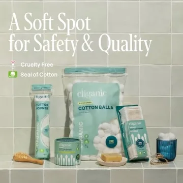 Cliganic Premium Cotton Rounds (300 Count) - Hypoallergenic Pads