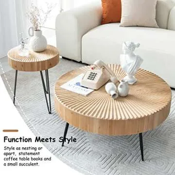 Modern 2-Piece Coffee Table Set with Rustic Charm and Style
