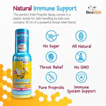 Beelife Bee Propolis Extract, Propolis Throat Spray for Kids – Propolis, Honey, Mallow, Pomegranat...