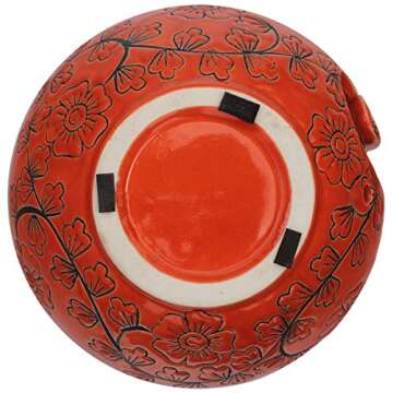 Festive Deals - Ceramic Yarn Bowls 6 X4 Inch Handmade Yarn Holder Decorative Knitting Bowl for Knitters Crochet Lovers by ABHANDICRAFTS (Orange)