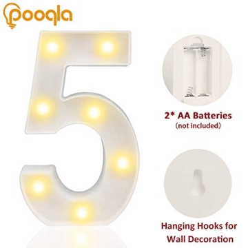 Pooqla LED Number Lights Sign - Perfect Party Decor