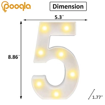 Pooqla LED Number Lights Sign - Perfect Party Decor