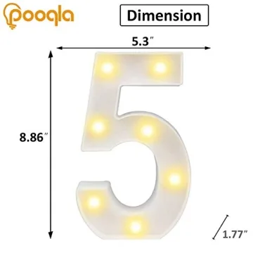 Pooqla LED Number Lights Sign - Perfect Party Decor