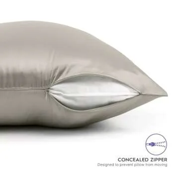 Tafts Silk Pillow Cases - 22mm 100% Pure Mulberry 6A Silk Pillowcase for Hair & Skin with Zipper Closure, Cooling, Natural, Organic, Double Sided Silk Pillow Case (Taupe, Queen 20x30 1pc)