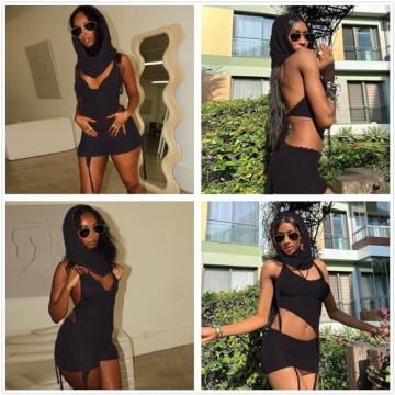 Trendy 3 Piece Crochet Balaclava Outfit for Parties