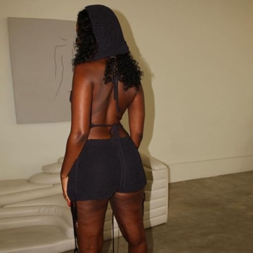 Trendy 3 Piece Crochet Balaclava Outfit for Parties