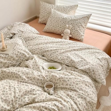 Elegant Floral Duvet Cover Twin Soft Cotton Boho Chic Bedding