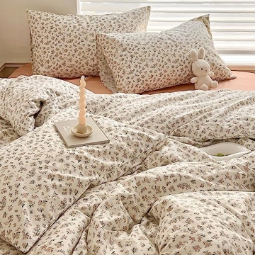 Elegant Floral Duvet Cover Twin Soft Cotton Boho Chic Bedding
