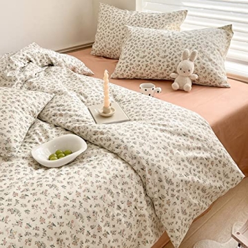 Elegant Floral Duvet Cover Twin Soft Cotton Boho Chic Bedding