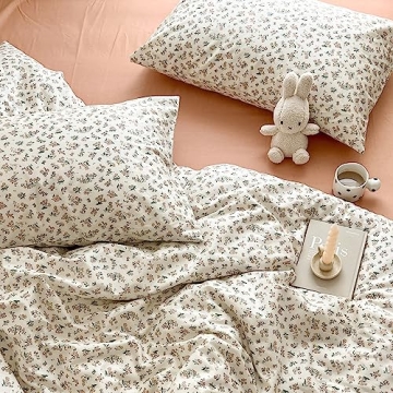 Elegant Floral Duvet Cover Twin Soft Cotton Boho Chic Bedding