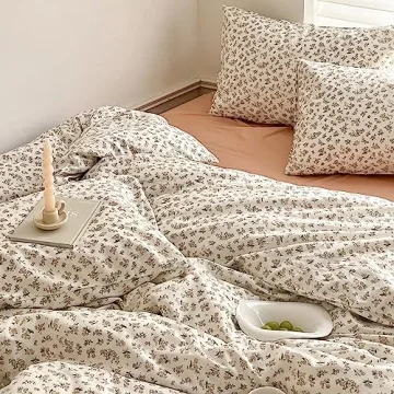 Elegant Floral Duvet Cover Twin Soft Cotton Boho Chic Bedding