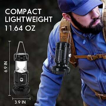 2024 Upgrade Solar Powered Camping Lantern with Fan - Stay Cool and Well-lit During Outdoor Adventur...