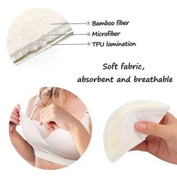 PHOGARY Washable Bamboo Nursing Pads - Eco-Friendly & Soft