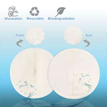PHOGARY Washable Bamboo Nursing Pads - Eco-Friendly & Soft