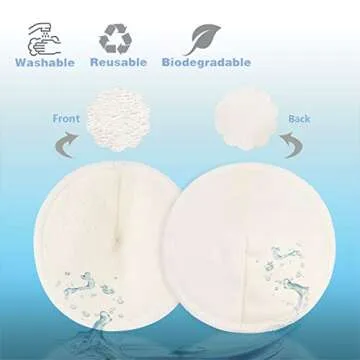 PHOGARY Washable Bamboo Nursing Pads - Eco-Friendly & Soft