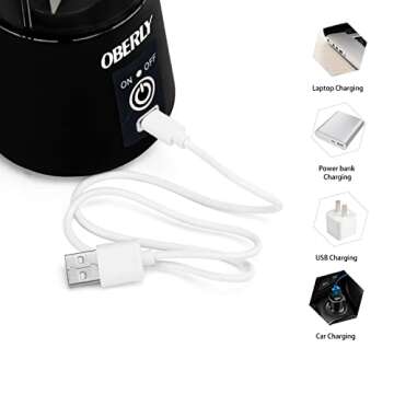 Portable Blender for Shakes and Smoothies, OBERLY 16oz Cordless Personal Travel Small Blender for Pr...