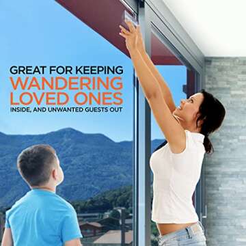 Sliding Door Lock for Home Safety - 2 Pack Sliding Window Locks, Sliding Glass Door Lock, Extra Strong Adhesive, Sliding Door Child Safety Lock, Sliding Patio Door Lock and Window Security