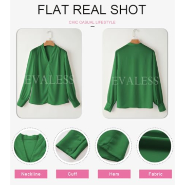 EVALESS Dressy Casual V Neck Blouse for Women