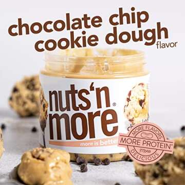 Nuts ‘N More Chocolate Chip Cookie Dough Peanut Butter Spread - High Protein, Low Carb, Low Sugar,...