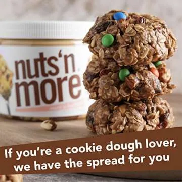 Nuts ‘N More Chocolate Chip Cookie Dough Peanut Butter Spread - High Protein, Low Carb, Low Sugar, Gluten Free, Non-GMO, All-Natural Nut Butter Snack (15oz Jar)