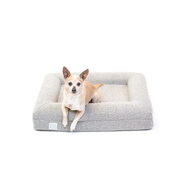 Bluewater Dog Luxury Boucle Orthopedic Memory Foam Dog Bed with Waterproof Liner and Machine Washabl...