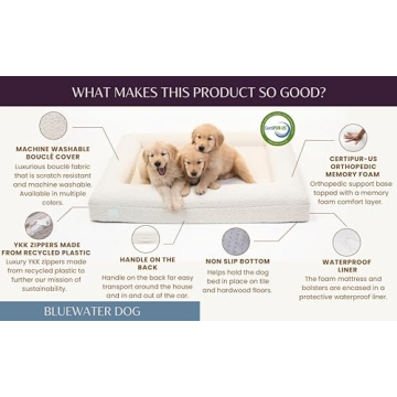 Bluewater Luxury Orthopedic Memory Foam Dog Bed