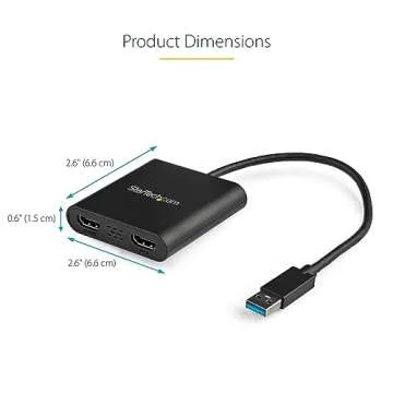 StarTech.com USB 3.0 to Dual HDMI Adapter, USB to 2x HDMI Monitor Converter for Windows, TAA (no support for macOS/ChromeOS/Linux)