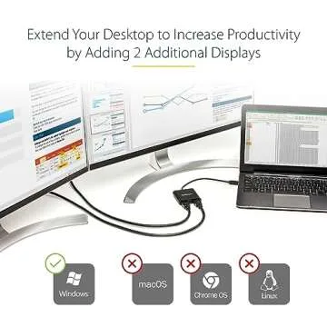 StarTech.com USB 3.0 to Dual HDMI Adapter, USB to 2x HDMI Monitor Converter for Windows, TAA (no support for macOS/ChromeOS/Linux)