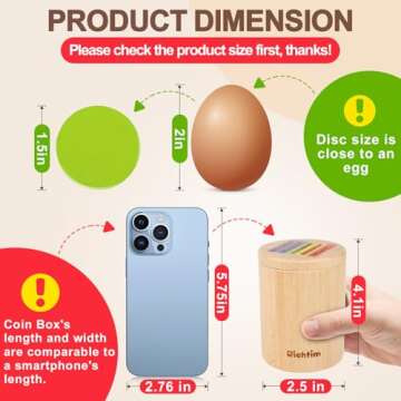 Richtim Montessori Toys for 1 2 3 Year Old: Wooden Color Sorting Coin Box Toys for Toddlers Age 1-3,...