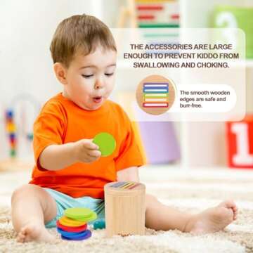 Richtim Montessori Toys for 1 2 3 Year Old: Wooden Color Sorting Coin Box Toys for Toddlers Age 1-3, Educational Learning Sensory Games for Baby Kids, 12-36 Month Old Boys Girls Matching Gifts