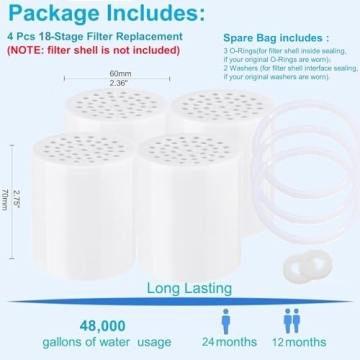 Luxau 18 Stage Shower Filter Replacement Cartridge Set