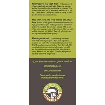 Grow Delicious Oyster Mushrooms - 100 Count Plug Spawn