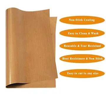 3 Pack 12 x 16" PTFE Teflon Sheet for Heat Press Transfer Non Stick Paper Reusable Heat Resistant Craft Mat,Protects Iron,for Heat Press Machines