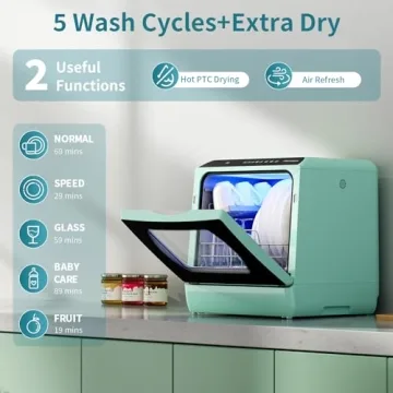 Portable Countertop Dishwasher - 5 Programs & 5L Tank