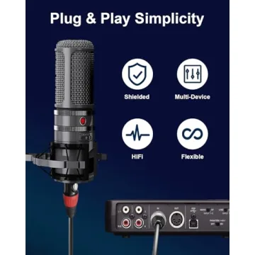 Tnlaile Color-Coded XLR Cables 10ft 6-Pack for Audio