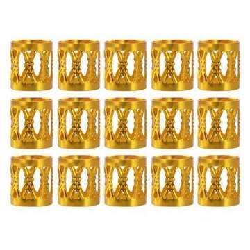 WOIWO 100PCS Aluminum Dreadlocks beads Dread Locks Adjustable Metal Cuffs Hair Decoration Braiding H...