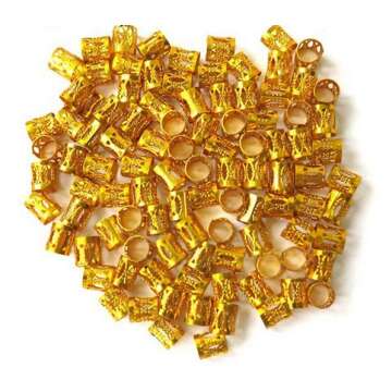 WOIWO 100PCS Aluminum Dreadlocks beads Dread Locks Adjustable Metal Cuffs Hair Decoration Braiding Hair Jewelry - Gold