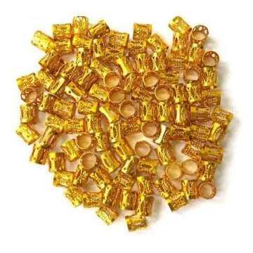 Stylish WOIWO Gold Aluminum Dreadlocks Beads for Hair