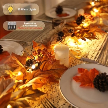 6 FT Fall Garland with Timer Function & Lights