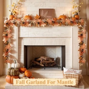 6 FT Fall Garland with Timer Function & Lights