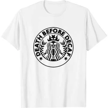 Funny Skeleton Coffee Lover Tee Shirt