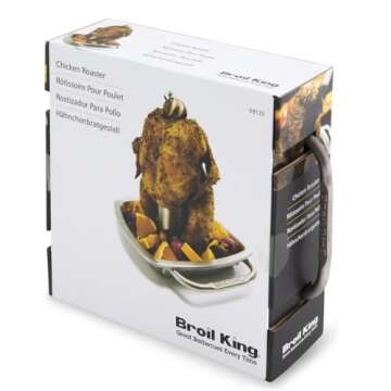 Broil King 69133 Stainless Steel Chicken Roaster with Pan