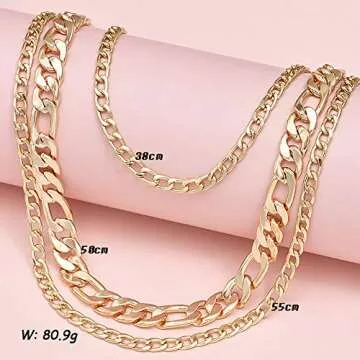 Denifery Punk Cuban Link Chain Choker Necklace Chunky Curb Chain Necklace Chic Layered Clavicle Necklace Hiphop Accessories for Women