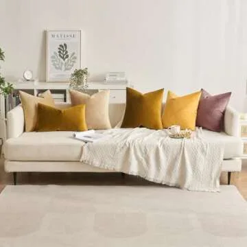 Mustard Yellow Velvet Pillow Covers Set of 2 for Cozy Decor