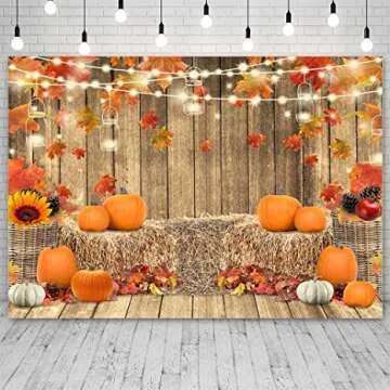 Pumpkins Photography Background with Sunflowers