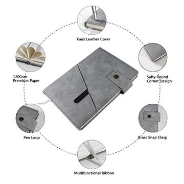 Lined Leather Journal Notebook Set with Gift Box and Pen