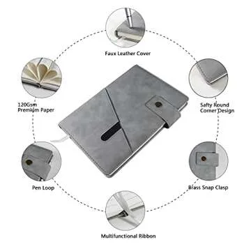 Lined Leather Journal Notebook Set with Gift Box and Pen