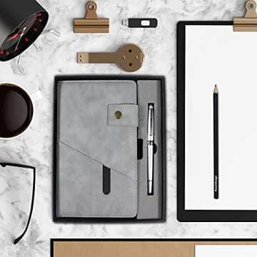 Lined Leather Journal Notebook Set with Gift Box and Pen