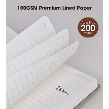 Lined Leather Journal Notebook Set with Gift Box and Pen